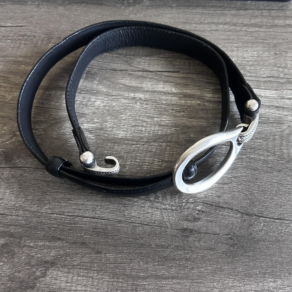 Brighton Belt Mens XL Genuine Leather Silver Buckle‎ Braided Western Accents